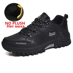 Brand Men Winter Snow Boots Waterproof Leather Sneakers Super  Warm Men's Boots Outdoor Male Hiking Boots Work Shoes Size 39-47