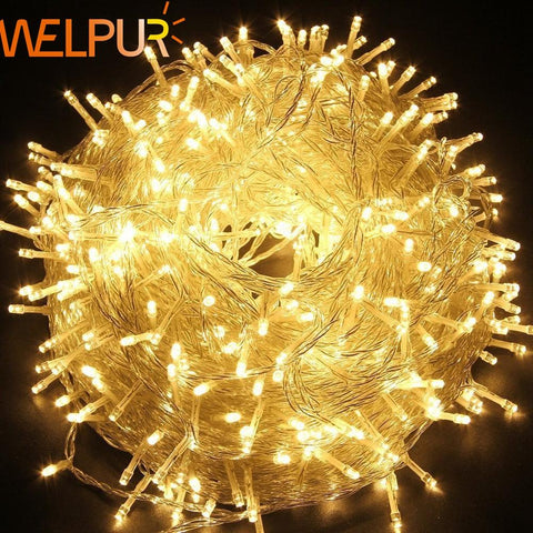 Strings Light Outdoor Waterproof 220V 10M 20M 50M Christmas Day Party Fairy Tale Colorful Christmas Decoration Lights