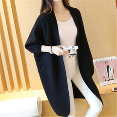 2020 Long Cardigan Women Sweater Autumn Winter Bat Sleeve Knitted Sweater Plus Size Jacket Loose Ladies Sweaters Cardigans 3XL