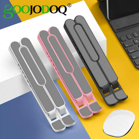 GOOJODOQ Adjustable Foldable Laptop Stand Non-Slip Desktop Notebook Holder Laptop Holder For Macbook Pro Air iPad Pro DELL HP