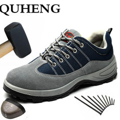 QUHENG 2020 Work Safety Boot For Men Static Anti-Smashing Steel Toe Indestructible Outdoor Protective Shoes Free Shipping