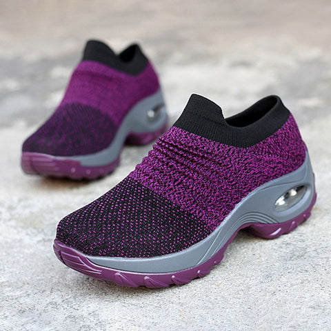 Running Sneakers Fashion Breathable Mesh Casual Shoes Platform Sneakers Men Platform Slip-On Sneakers Walking  Women Shoes